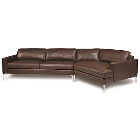 Contemporary 3-Seat Sectional Sofa with Left Arm Sitting Cuddler